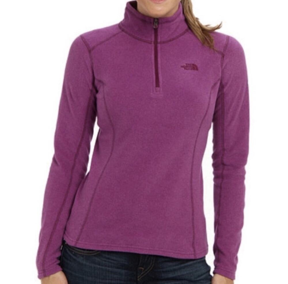 The North Face Women's Quarter Zip Pullover Purple Fleece Size Medium - Picture 1 of 7